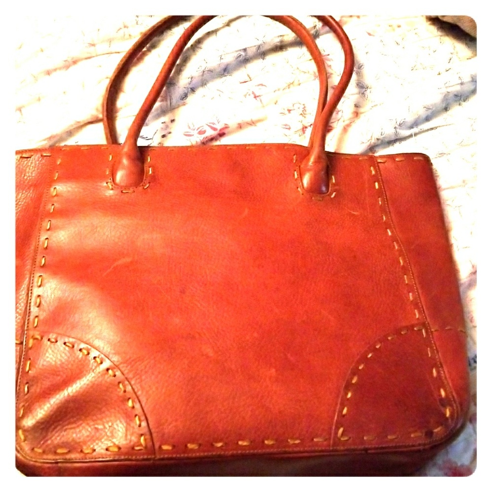 Genuine leather tote